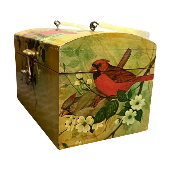 Annie Laurie Vintage Original Palm Beach Red Cardinal Box Purse - Picture 4 of 15